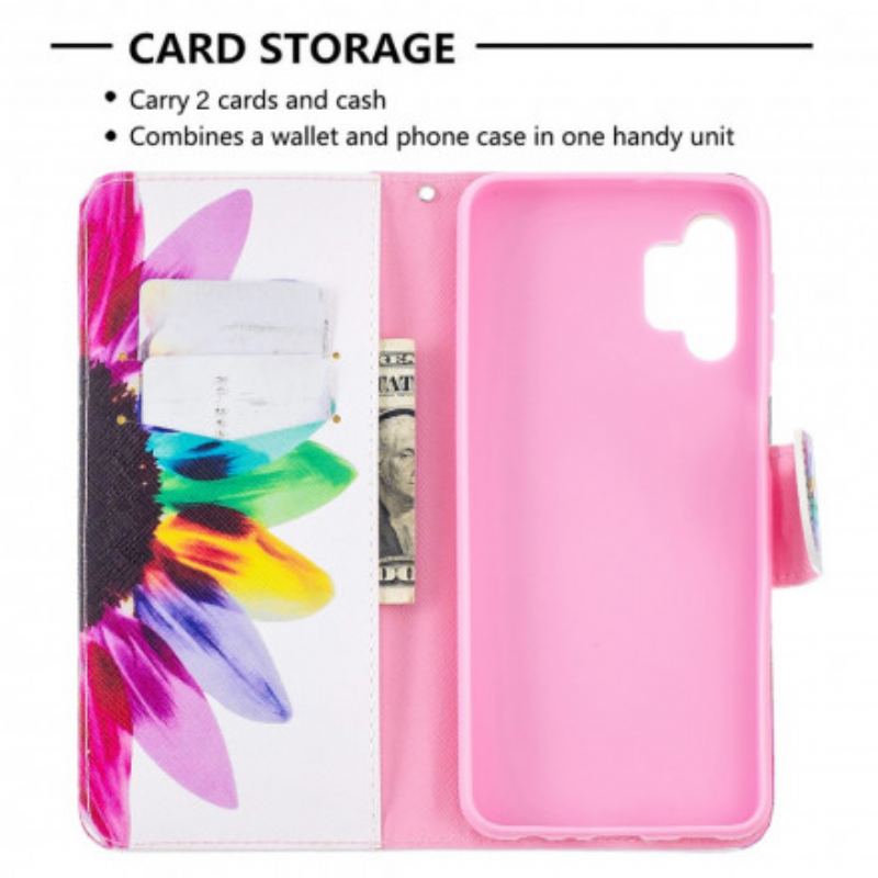 Flip Cover Samsung Galaxy A32 5G Akvarel Blomst