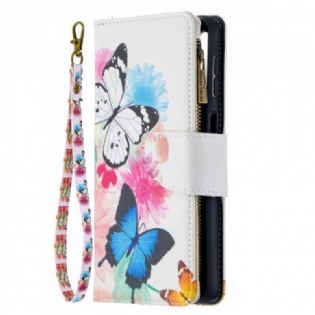 Flip Cover Samsung Galaxy A32 5G Butterflies Art Zipped Pouch