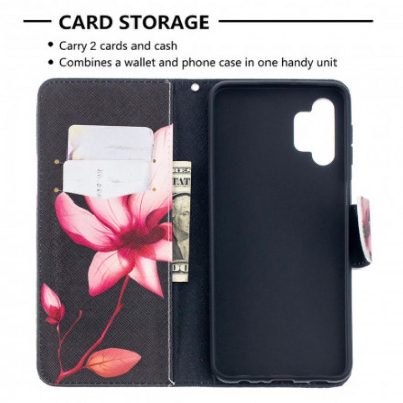 Flip Cover Samsung Galaxy A32 5G Lyserød Blomst