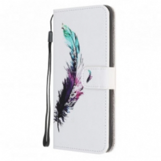 Flip Cover Samsung Galaxy A32 5G Med Snor Fjer Med Snor