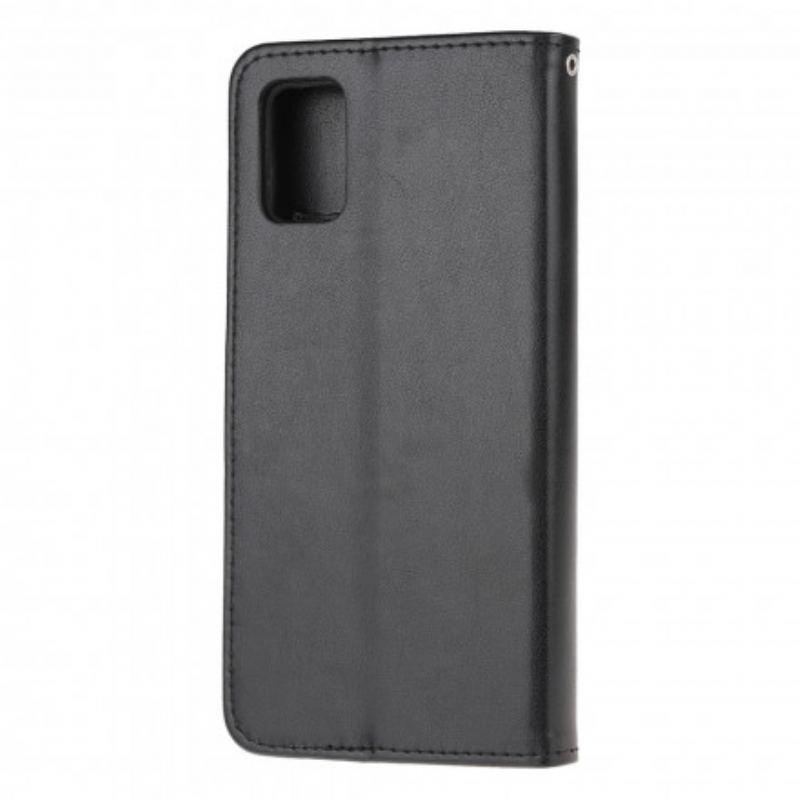 Flip Cover Samsung Galaxy A32 5G Med Snor Sommerfugle Og Blomsterrem