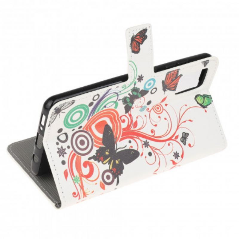 Flip Cover Samsung Galaxy A32 5G Sommerfugle Og Blomster