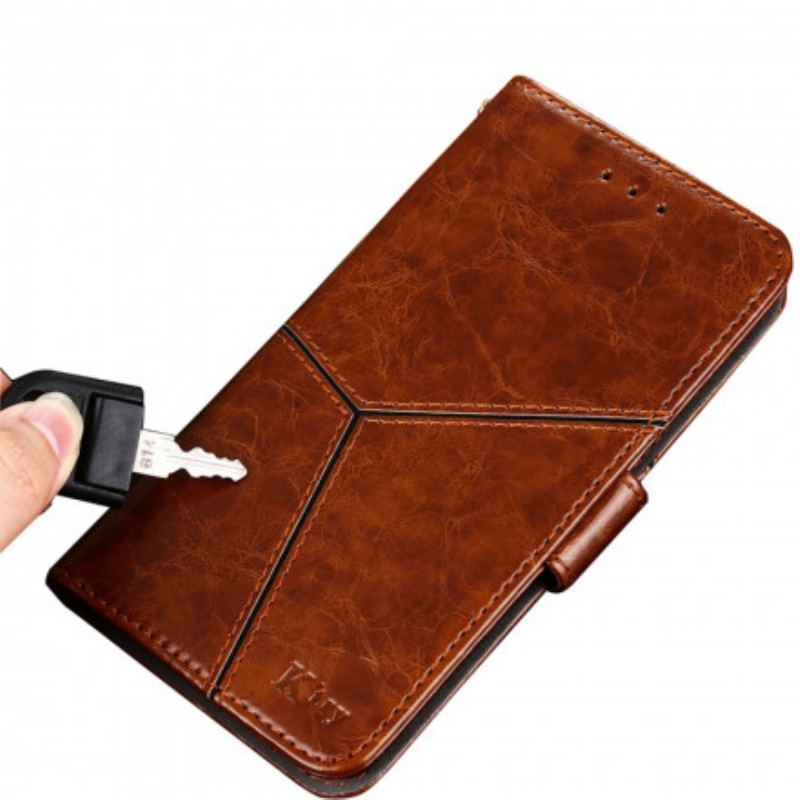 Læder Cover Samsung Galaxy A32 5G Geometrisk Lædereffekt
