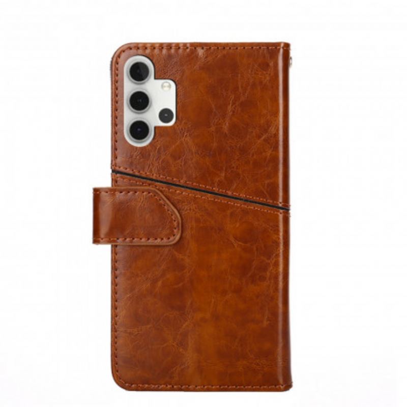 Læder Cover Samsung Galaxy A32 5G Geometrisk Lædereffekt