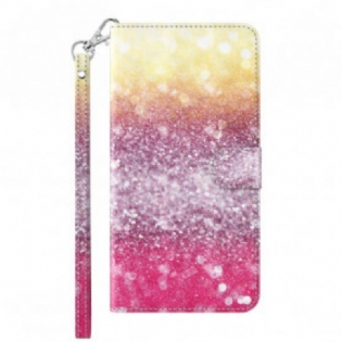 Læder Cover Samsung Galaxy A32 5G Light Spot Glitter Magenta