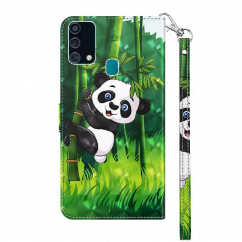 Læder Cover Samsung Galaxy A32 5G Light Spot Panda Og Bambus