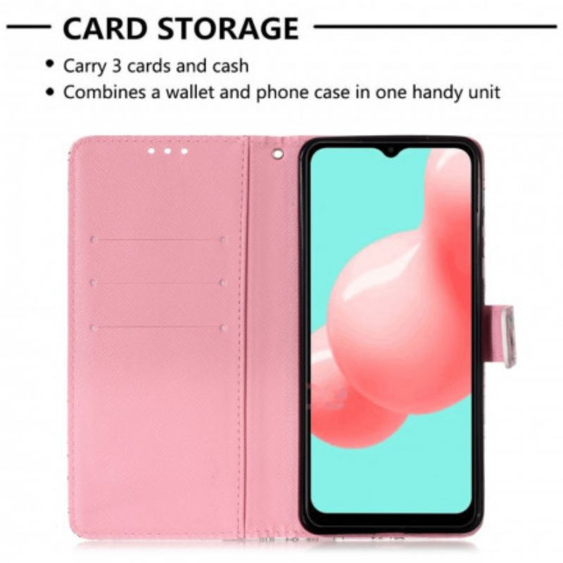 Mobilcover Læder Cover Samsung Galaxy A32 5G Akvarel Valmue