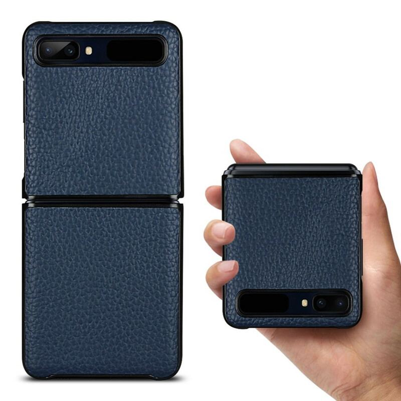 Cover Samsung Galaxy Z Flip Flip Cover Ægte Litchi Læder