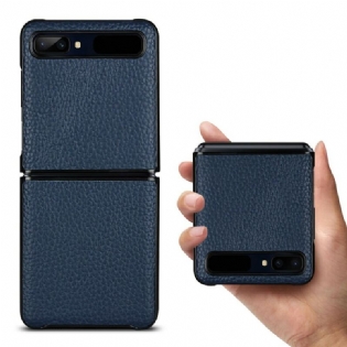 Cover Samsung Galaxy Z Flip Flip Cover Ægte Litchi Læder