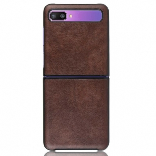 Cover Samsung Galaxy Z Flip Flip Cover Litchi Imiteret Læder