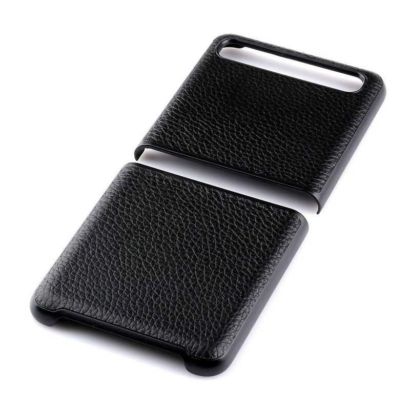 Cover Samsung Galaxy Z Flip Flip Cover Litchi Imiteret Læder