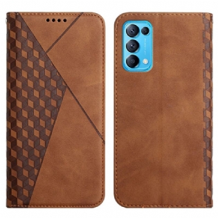 Cover Oppo Find X3 Lite Flip Cover Geo Lædereffekt