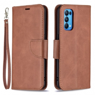 Flip Cover Oppo Find X3 Lite Læder Cover Glat Flap Skrå