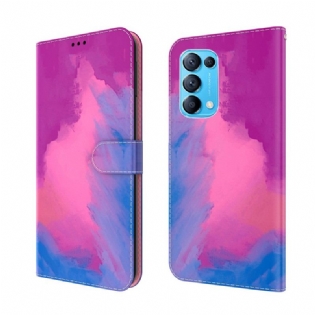 Læder Cover Oppo Find X3 Lite Akvarel