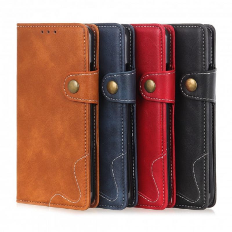 Flip Cover Sony Xperia 5 III Kunstnerisk Knap Og Sømme