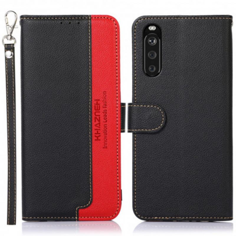 Flip Cover Sony Xperia 5 III Lychee Style Rfid Khazneh