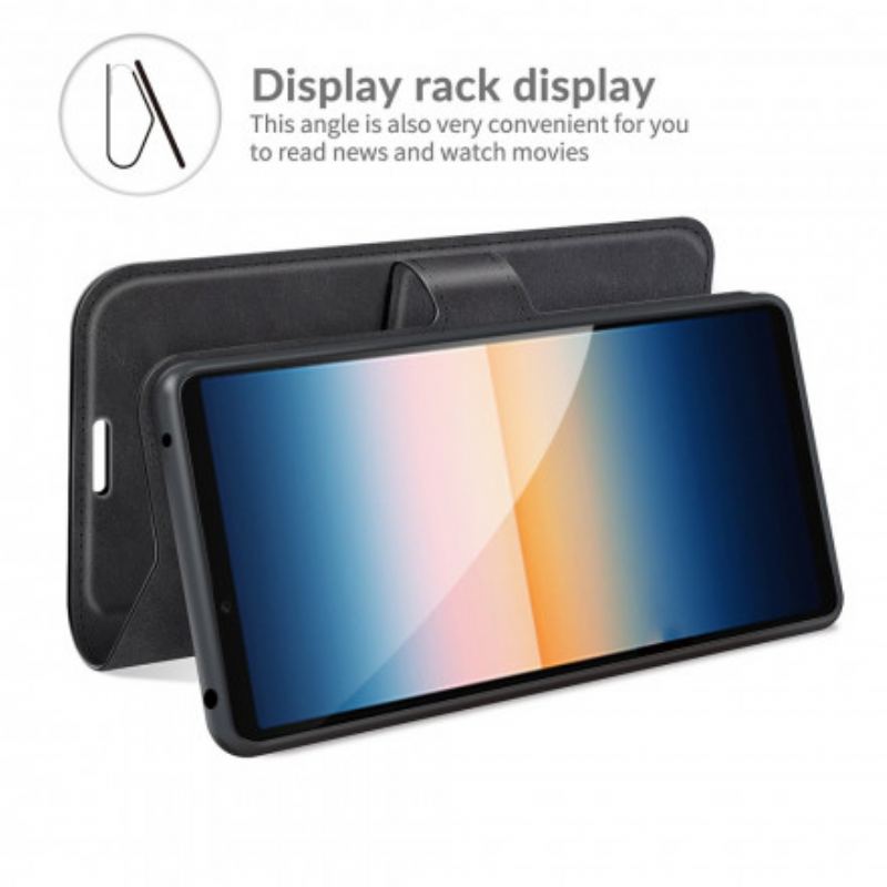 Flip Cover Sony Xperia 5 III Slank Ekstrem Lædereffekt
