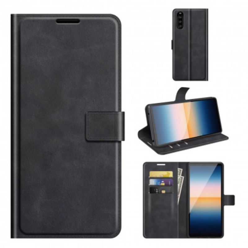 Flip Cover Sony Xperia 5 III Slank Ekstrem Lædereffekt