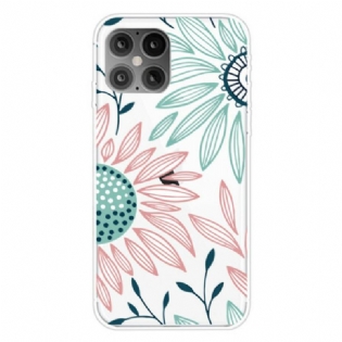 Cover iPhone 12 / 12 Pro Gennemsigtig En Blomst
