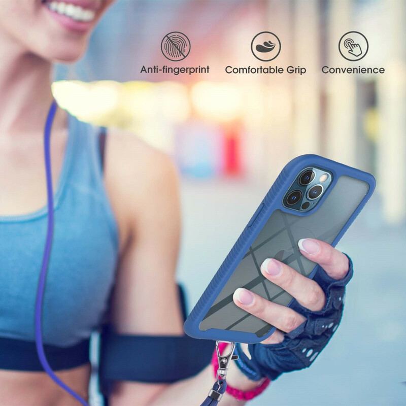 Cover iPhone 12 / 12 Pro Hybrid Med Ledning Og Farvet Kontur