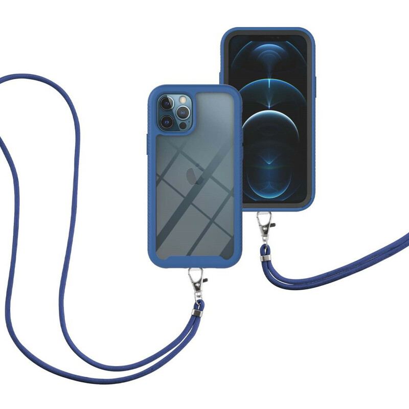 Cover iPhone 12 / 12 Pro Hybrid Med Ledning Og Farvet Kontur