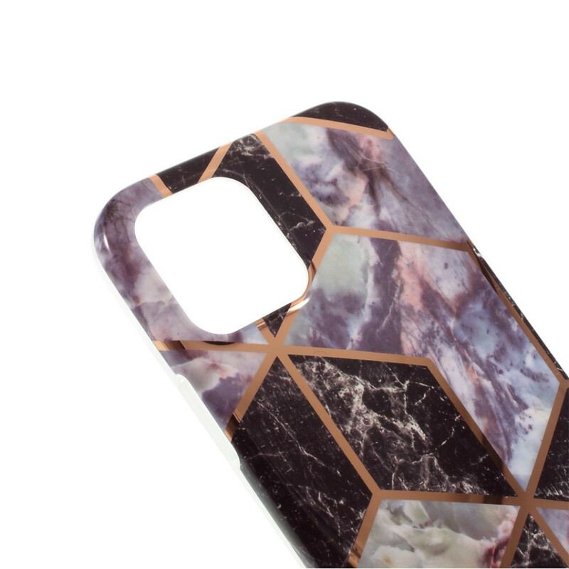 Cover iPhone 12 / 12 Pro Silikone Marmor Geometri