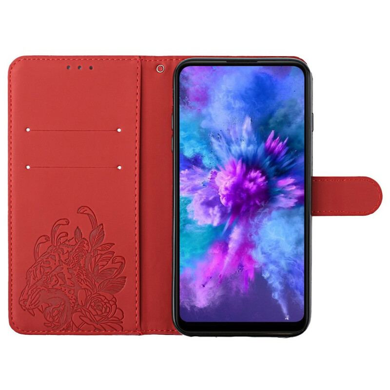 Flip Cover iPhone 12 / 12 Pro Med Snor Barok Strappy Tiger
