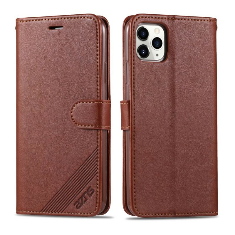 Læder Cover iPhone 12 / 12 Pro Azns Imiteret Læder