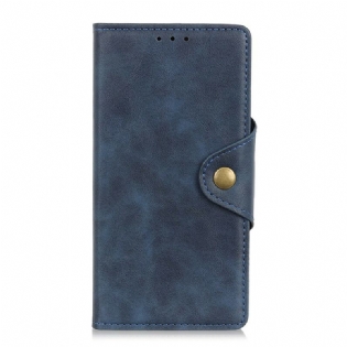 Læder Cover iPhone 12 / 12 Pro Imiteret Læder Knap