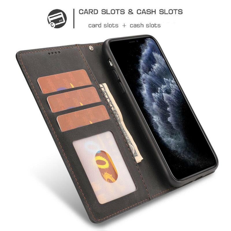 Læder Cover iPhone 12 / 12 Pro Klassisk Retro Læder Stil