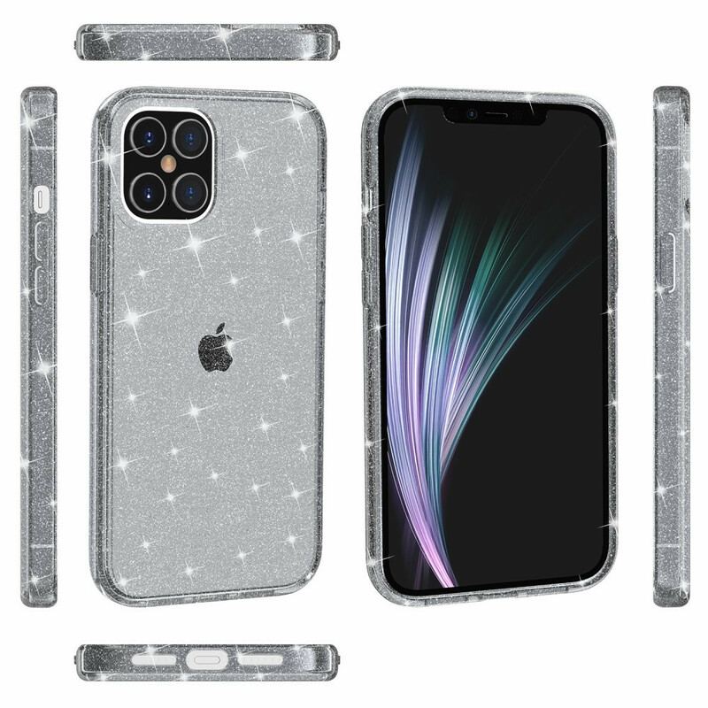 Mobilcover iPhone 12 / 12 Pro Gennemsigtige Pailletter