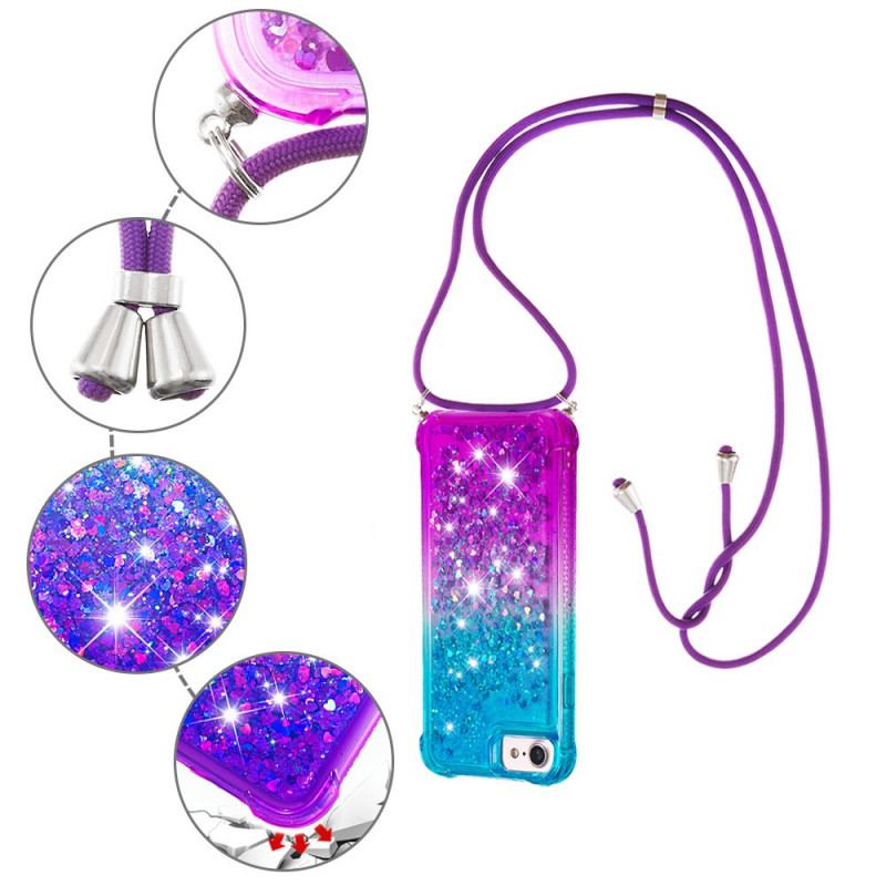 Cover iPhone SE 3 / SE 2 / 8 / 7 Med Snor Glitter Silikonesnor
