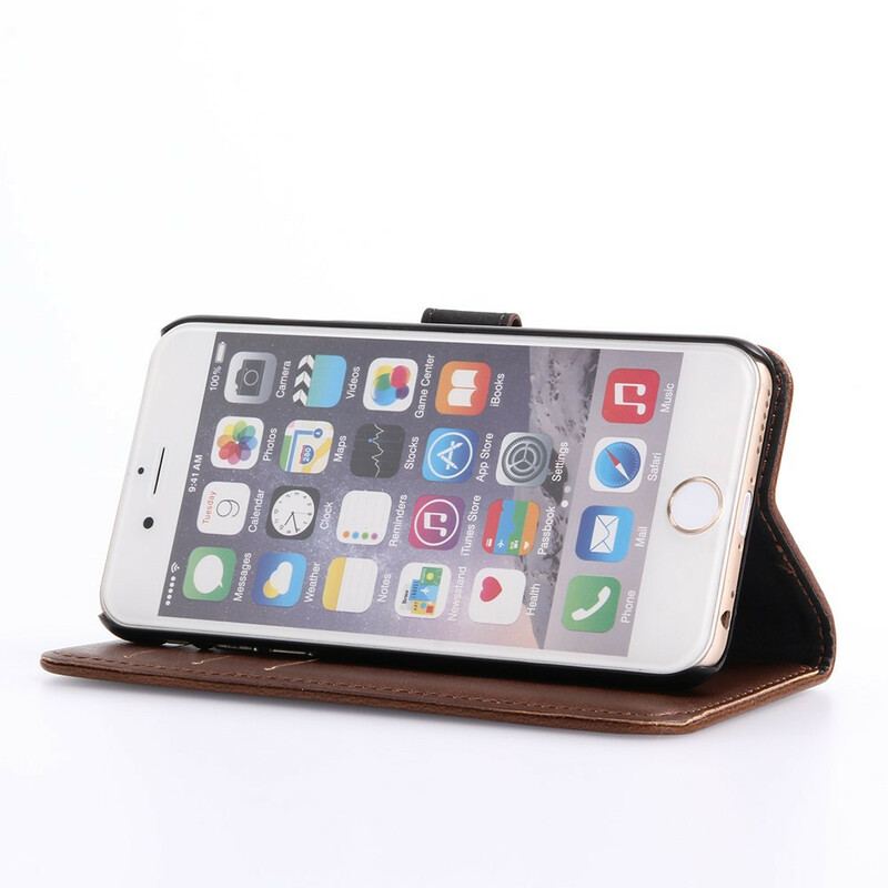 Flip Cover iPhone SE 3 / SE 2 / 8 / 7 Retro Lædereffekt