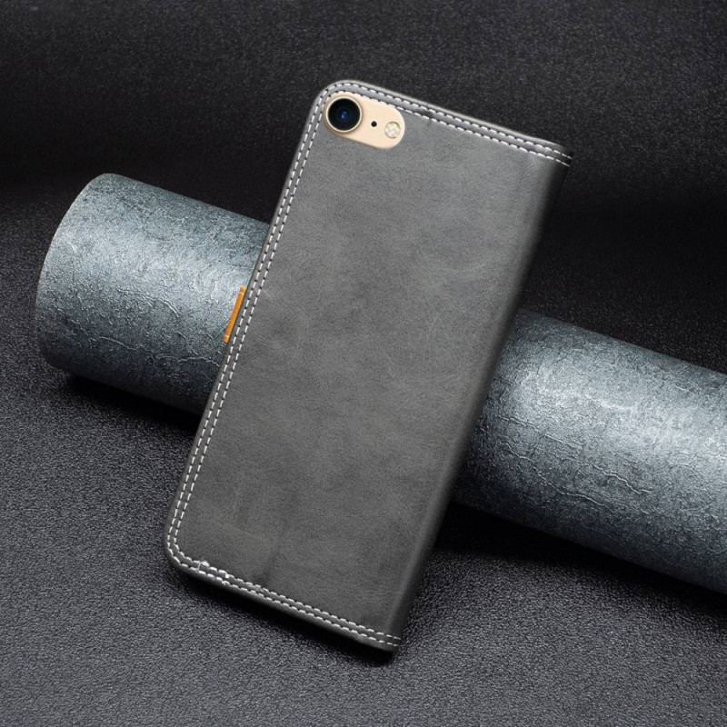 Læder Cover iPhone SE 3 / SE 2 / 8 / 7 To-tonet Binfen Farve