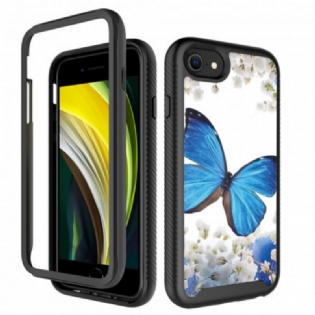 Mobilcover iPhone SE 3 / SE 2 / 8 / 7 Beskyttelsessæt Dobbelt Beskyttelse Sommerfugle