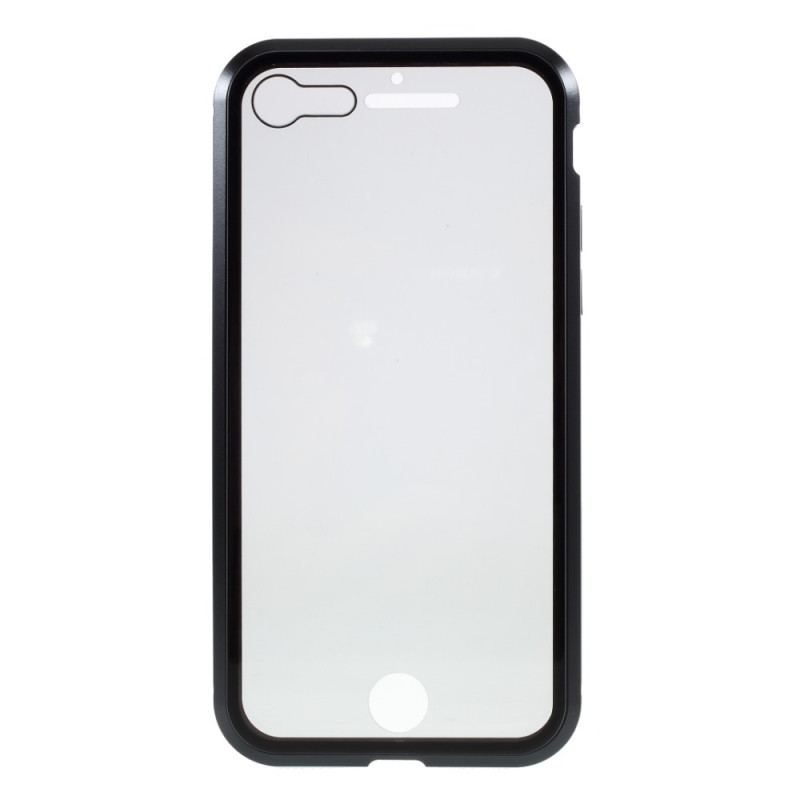 Mobilcover iPhone SE 3 / SE 2 / 8 / 7 For- Og Bagside Hærdet Glas Og Metal