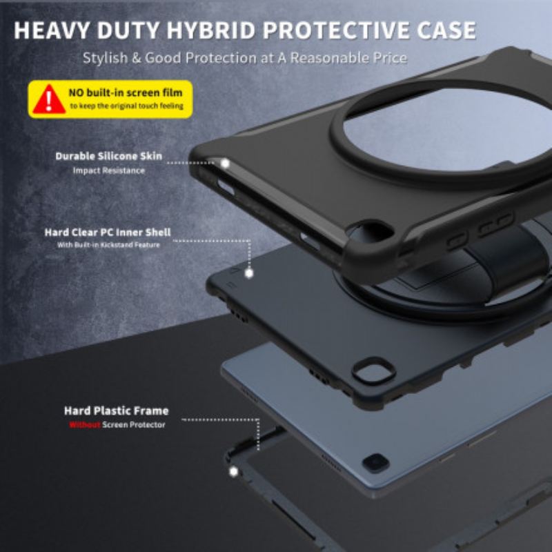 Cover Samsung Galaxy Tab A7 (2020) Beskyttelsessæt Tredobbelt Beskyttelse Med Rem Og Holder