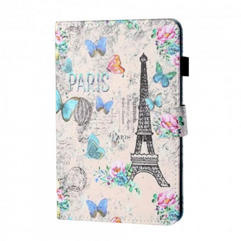 Flip Cover Samsung Galaxy Tab A7 (2020) Eiffeltårnets Sommerfugle