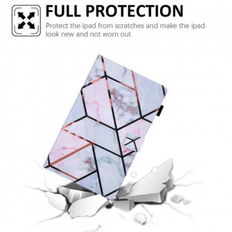 Flip Cover Samsung Galaxy Tab A7 (2020) Geometrisk Marmor