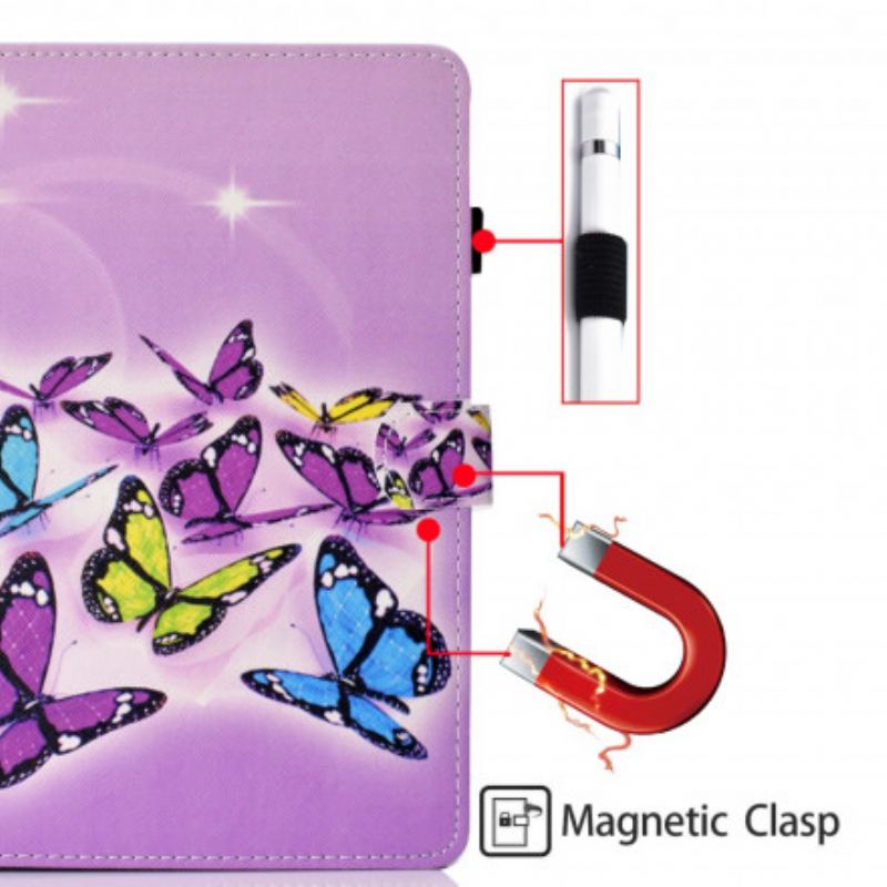 Flip Cover Samsung Galaxy Tab A7 (2020) Malede Sommerfugle