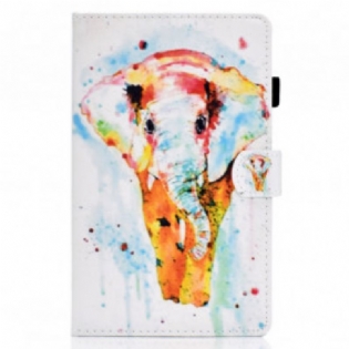 Læder Cover Samsung Galaxy Tab A7 (2020) Akvarel Elefant