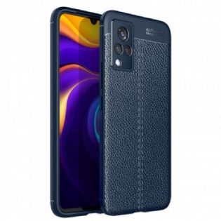 Cover Vivo V21 5G Dobbelt Linje Litchi Læder Effekt