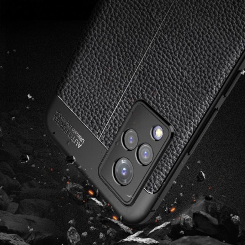 Cover Vivo V21 5G Dobbelt Linje Litchi Læder Effekt