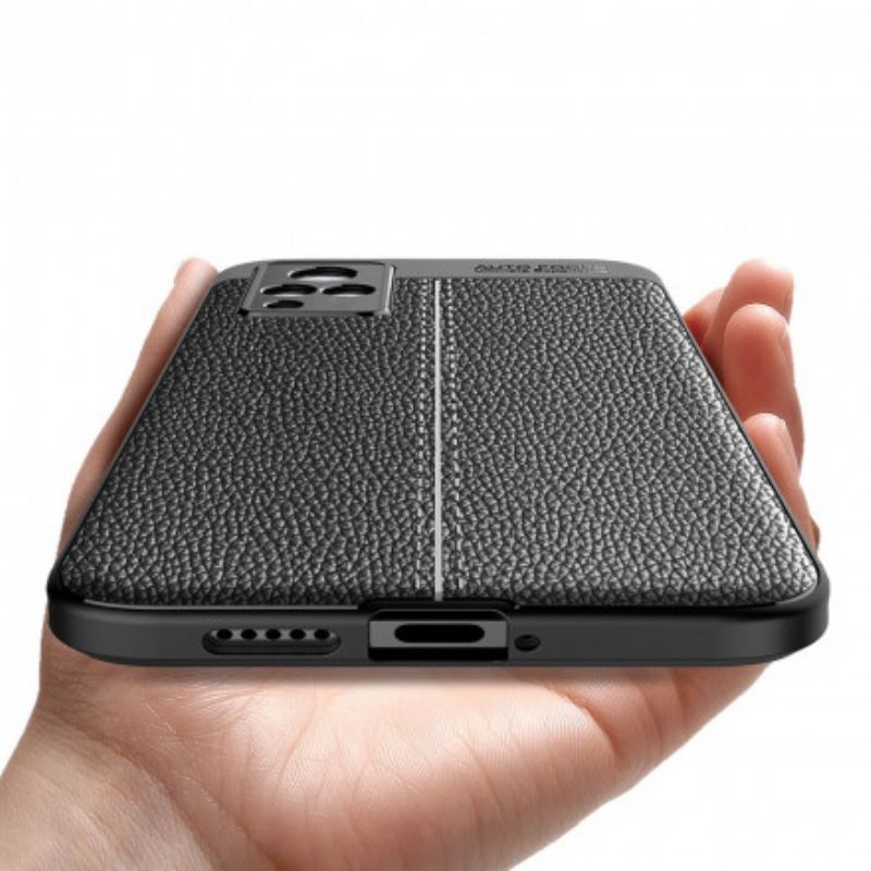 Cover Vivo V21 5G Dobbelt Linje Litchi Læder Effekt