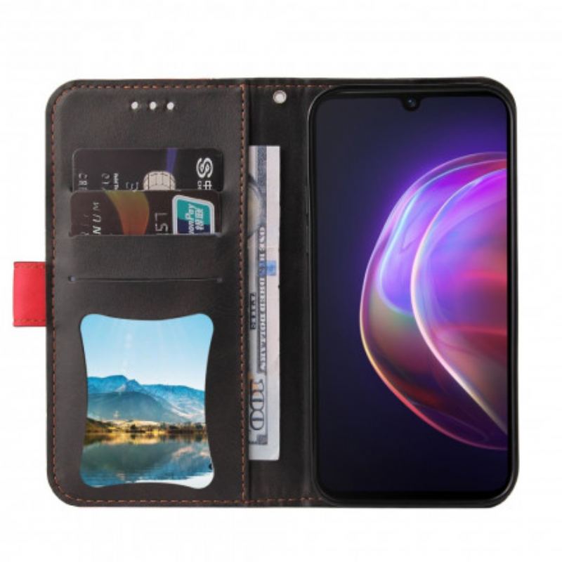Flip Cover Vivo V21 5G Farvet Tofarvet Kunstlæder