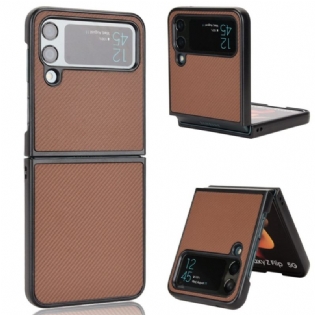 Cover Samsung Galaxy Z Flip 4 Flip Cover Carbon Fiber Tekstur I Lædereffekt