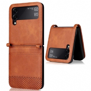 Cover Samsung Galaxy Z Flip 4 Flip Cover Vintage Kortholder I Læderstil