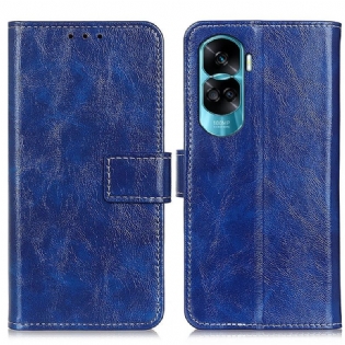 Flip Cover Honor 90 Lite Lakeret Med Synlige Sømme