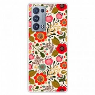 Cover Oppo Reno 6 Pro 5G Fleksibelt Silikone Blomstermønster