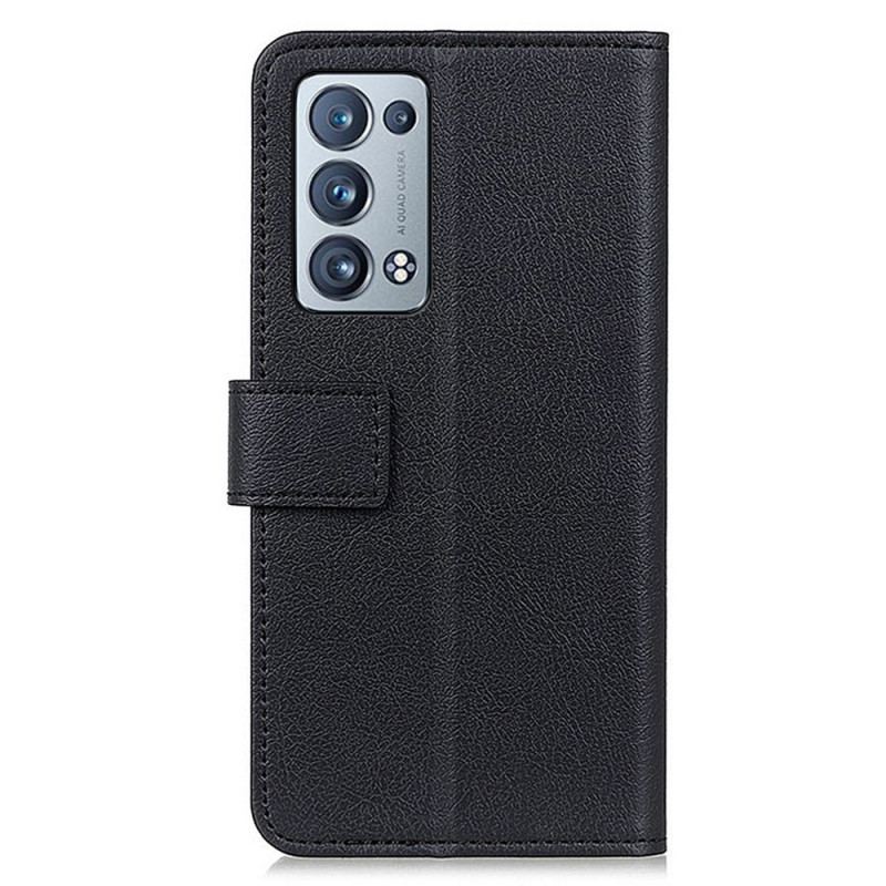 Flip Cover Oppo Reno 6 Pro 5G Folio I Imiteret Læder